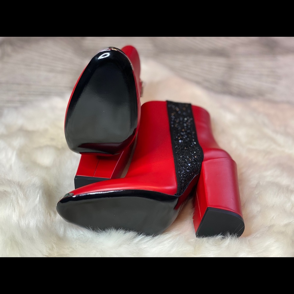 [amiri] red and black glitter booties - Picture 2 of 8